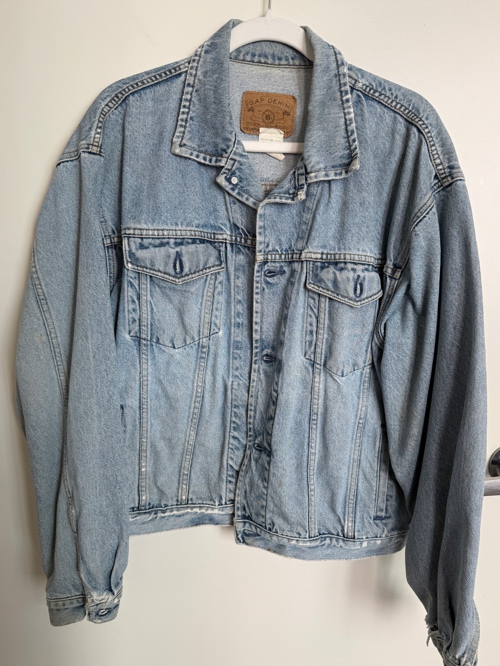 Vintage 1993 Oversized Gap Denim Jacket Light Wash Size L